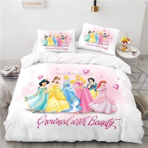 Beauty Disney Cinderella Aurora Belle Princess Bedding Set 2/3pcs Snow White Duvet Cover Set Pillowcase Children Comforter Cover