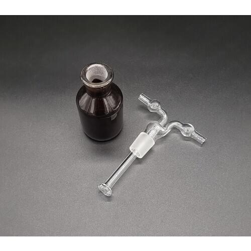 Brown monteggia gas washing bottle,Capacity 60ml,Tea yellow borosilicate glass,Normal glass,Shisha hookah