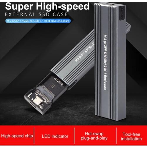 KingSpec M.2 NVME SSD Enclosure PCIe 3.0 ssd Hard Drive Box External HDD Enclosure Case For M.2 PCIe nvme SSD