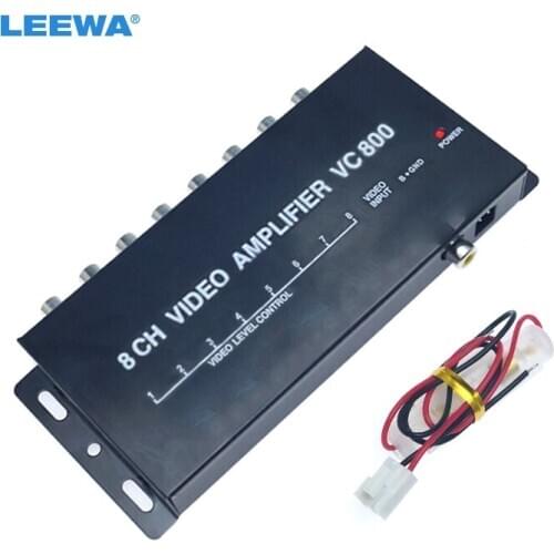 LEEWA Auto Car 1 to 8 Output Video Spliter Monitor Signal Part For DVD/LCD/TV Monitor Display 12V #CA1322