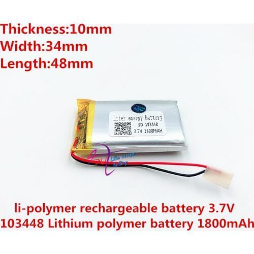 Li-po best battery brand Size 103448 3.7V 1800mah Lithium polymer Battery with Protection Board For MP4 GPS Tablet PCs PDA