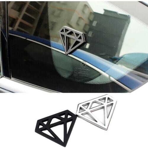 Metal Diamond Logo Car Side Sticker Window Rear Trunk Emblem Decal for BMW F10 E36 Buick Excelle KIA Sportage Alfa Romeo 155 156