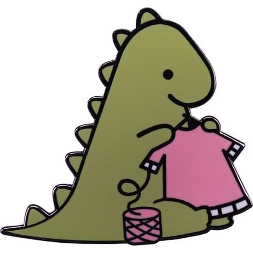 Cute Dinosaur Hard Enamel Pins Collect Funny Metal Cartoon Brooch Backpack Hat Collar Lapel Badges Fashion Jewelry Gifts