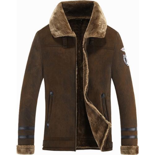 Fashion Mens Wool Jackets And Coats Wool Lined Thick Thermal Fur Coat For Male Warm Windbreaker Outerwear Size M-4XL