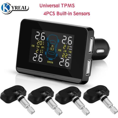 TPMS Car Tire pressure Monitor Diagnostic-tool with 4PCS Internal Sensors Wireless TPMS for all cars with 4 wheels