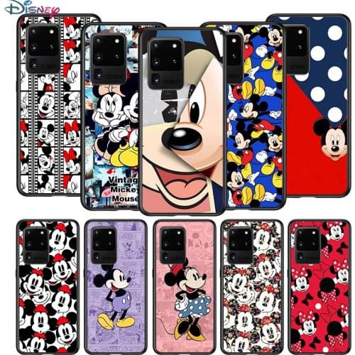 Mickey Mouse cartoon cute for Samsung S20 FE Ultra Plus A91 A81 A71 A51 A41 A31 A21S A72 A52 A42 A02S Soft Black Phone Case