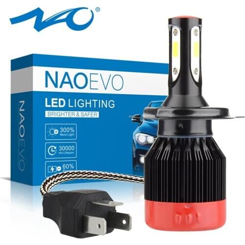 NAO H4 LED Headlight Motorcycle 4200Lm 3 Side Moto Blub 36W HS1 For gn 125 Cafe Racer Accesorios 12V Motorbike Lamp lightings