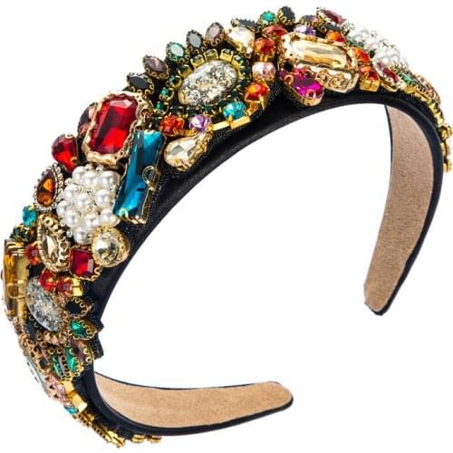 Boutique Flower Crystal Head Hoop Pearl Fabric Headbands For Women Bride Wedding Hairband Baroque Luxury Hair Accessories
