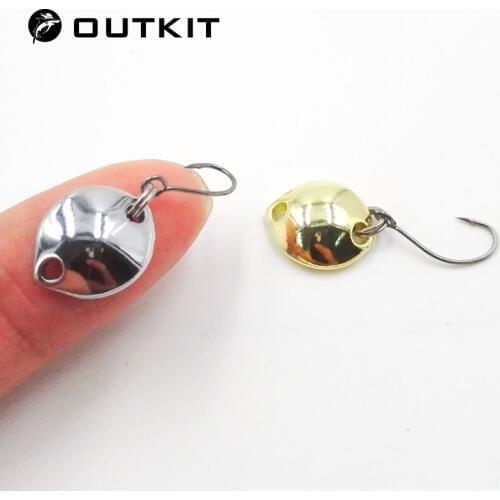OUTKIT 1Pcs High quality 1.4cm 1.8g Mini Spoon lure Hard Bait Spinnerbait Isca Artificial Pesca Wobblers Fly Fishing Tackle