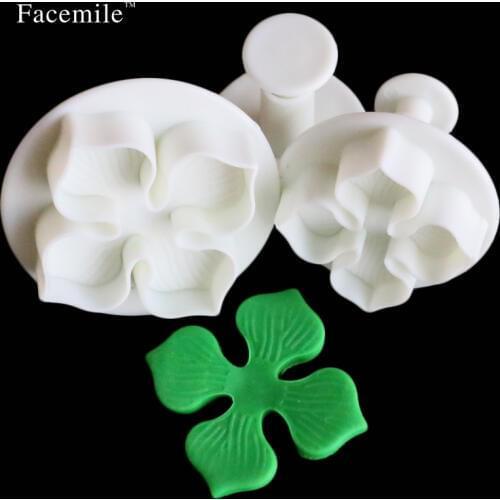 Plum Flower Clover Pattern Plastic 3D Stereo Biscuit Die Spring Sugar Embossing Die Cutter cookie Mold Gift Decorating 01102