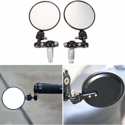 Will fit any Motorcycle, Standard Handlebars Motorcycle with 7/8" Handle Bar End circular Rearview Mirrors For Honda Street