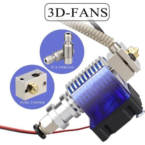 All Metal V6 J-head Hotend Bowden Extruder Kit For E3d V6 Hotend Cooling Fan Bracket Block 3D Printers Parts