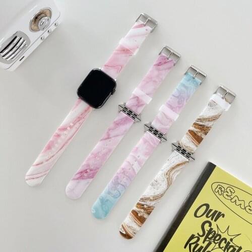 High quality marble pattern ladies strap suitable for Apple Watch 38 40 42 44mm wristband suitable for iWatch series strap 5 4 3
