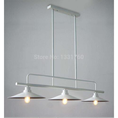 Dinning room foyer light RH loft 3 heads metal shade pendant lamp Northern Europe industry filament bulb suspension lighting