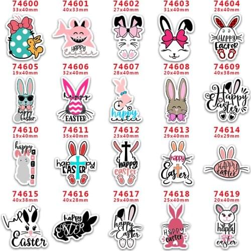 DIY Craft Supplies Sewing Accessories Cartoon Easter Bunny Printed Planar Resins Mold 10 Pieces. PR-74600