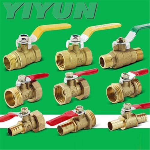 Thickened copper ball valve 2 minutes 4 minutes double inner wire outer wire air valve air pump valve pipe switch YIYUN