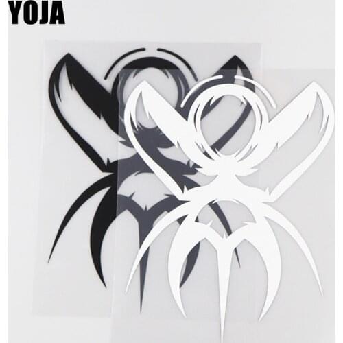 YOJA 13.3×16.9CM Cartoon Animals Fashion Beetle Vinyl Decal Car Stickers Pattern Black/Silver 19C-0225