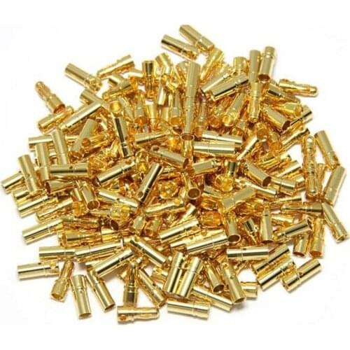 High Quality 10 Pair/lot Gold Copper Brushless Motor Banana Plug Bullet Connector Plated For ESC Battery 2mm