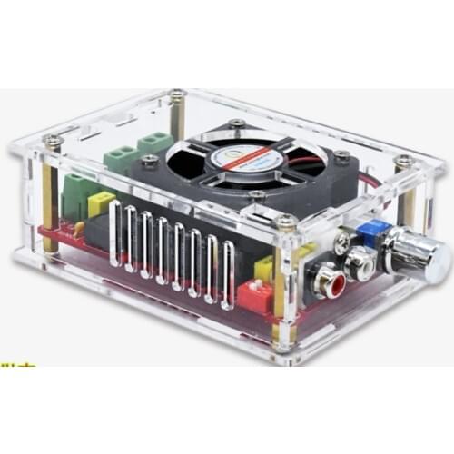 XH-A101 high-power digital amplifier TDA7498 with shell and fan 2*100W power supply DC9-34V Switching Power Supply