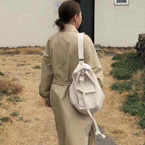 Women Shoulder Bag 2020 New Korean Style Simple Women Bag Designer Personality Drawstring Schoolgirl Casual Canvas Bags
