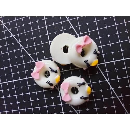 1pcs/lot resin flat back duck girl doughnut 17mm simulation of food Cabochon Scrapbook DIY phone decoration