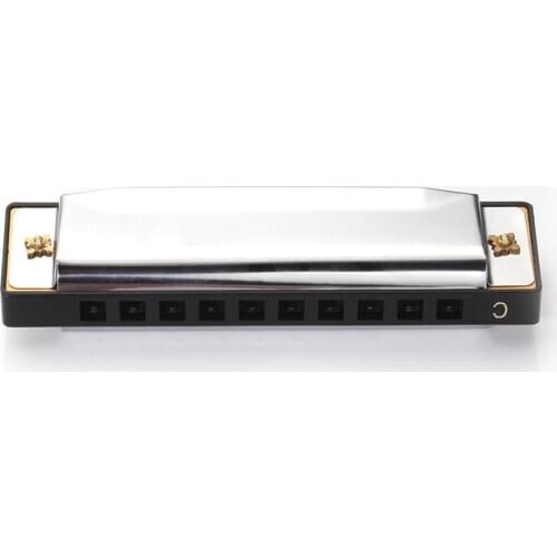 10 Hole Diatonic Harmonica Silver Blues Diatonic Harp Harmonicon 10 Holes Musical Instrument Alloy Harmonica Mouth Organ