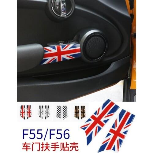 2pcs Auto Interior Door Handle ABS Housing Cover Case Car Decoration Sticker For MINI Cooper F55 F56 Car Styling Accessories