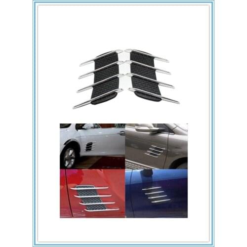 2Pcs Cool Chrome Shark Gills 3D Car Stickers Side Vent Air Flow Sticker for Nissan Altima 370Z Xmotion X-Trail Qashqai