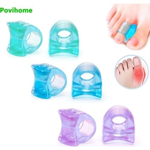2pcs Green/Blue/Purple Toe Separator Bone Corrector Straightener Silicone Pain Bunion Spacers Overlapping Pain Relief Corrector