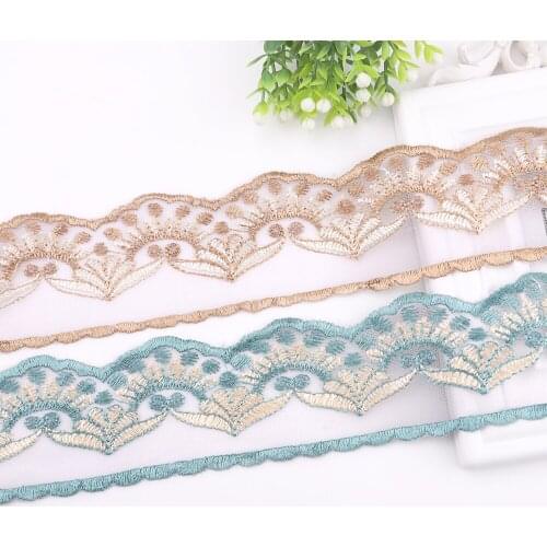2yards Organza Lace Decorative Color Mesh Embroidery Lace Fabric Dress Skirt DIY Sewing Handicraft Fabric Accessories