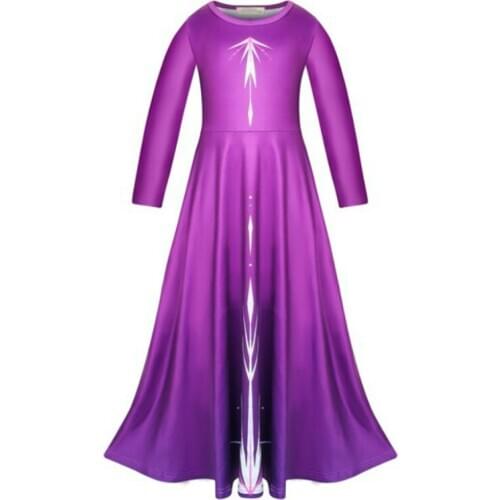 2020 Girl Purple Cartoons Party Dress Kids Christmas Queen Cosplay Princess Clothes Children Little Girls Dress Vestidos