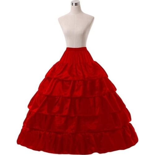4 Hoops 5 Layers Ball Gown Petticoats Black Petticoat Crinoline Underskirt Big Ruffle Wedding Accessories Tulle Underskirts