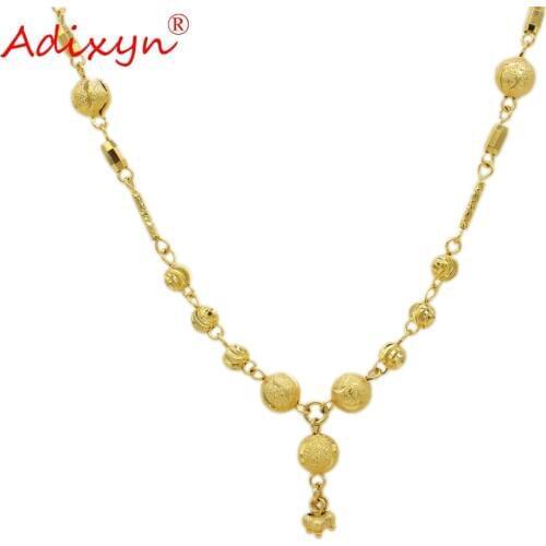 Adixyn Gold Pendants Necklaces Fashion Jewelry For Women Girlfriend Gift Gold Color Charms Choker Necklaces N09237