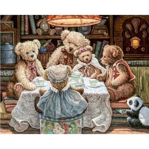 5d Diy Diamond Painting Teddy Bear Diamond Mosaic Full Round Drill Cartoon Diamond Embroidery Picture Of Rhinestone Gift Pa925