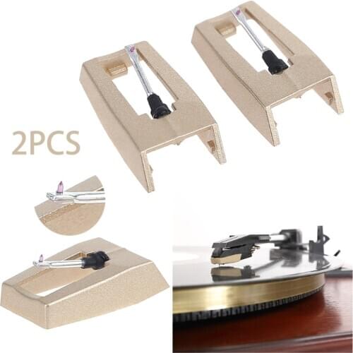 2PCS Diamond Replacement Stylus Record Player Needle For LP Turntable Phonograph Record Player Gramophone Accessories Golden