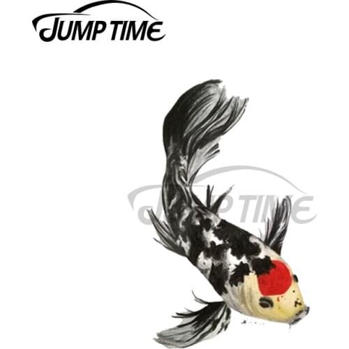 JumpTime 13 x 3.7cm For Koi Fish Car Sticker VAN Personality Laptop Decal Camper Silhouette Windows Auto JDM Assessoires