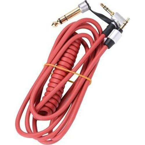 For Headphones Black Red Spring 3.5mm To 6.5mm Replacement Audio Cable Cord Wire 100pcs