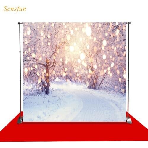 LEVOO photography background Bokeh winter forest snow Christmas background photobooth photo studio shoot prop