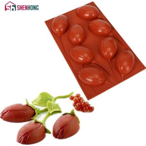 SHENHONG Lily Flower Cake Mold Special 3D Mould Non-stick Silicone Art Moule Silikonowe Formy Baking Pastry Tools Muffin Brownie