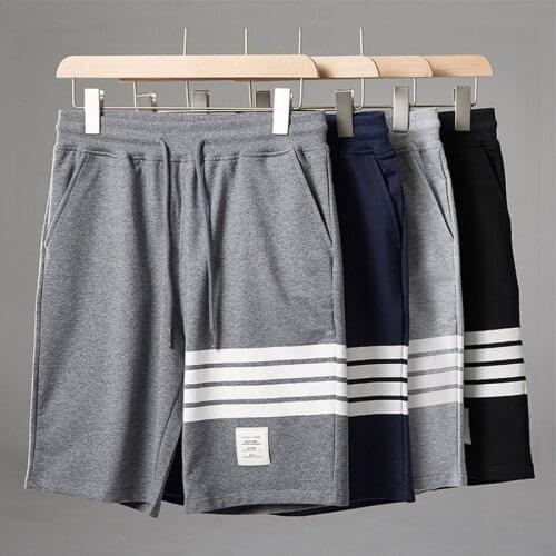 Hot Summer Casual Shorts Men Clothing 2021 Classic Star Style Four Stripes Breeches Cotton Sport Boardshorts For Gym And Beach