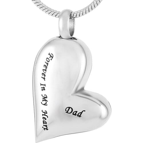 IJD8032 Engravable Wholesale Heart Cremation Jewelry Stainless Steel Ashes Keepsake Pendant Necklace Charm for Pets Ash Casket