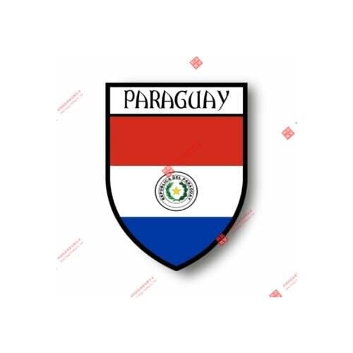 Interesting Stickers Decal Souvenir Vinyl Car Shield City Flag World Crest Paraguay Car Decal Decoration Laptop