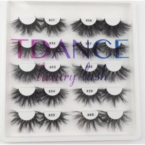 TDANCE Wholesale 10 Pairs/Pack 25mm Fluffy Lashes Mink Lash False Eyelashes Bulk Makeup Dramatic Messy Fake Eyelash Faux Cils