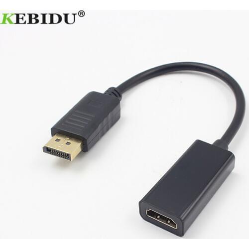 Kebidu DP to HDMI-compatible Display Port to HDMI-compatible HDTV HDMI-compatible Cable Adapter Male to Female Support 1080P