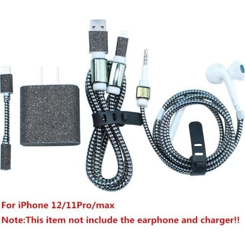 Fashion USB Data Line Protective Cover Earphone Winder 18W Charger Head Protection Line Sticker For iPhone 12/11Pro/max
