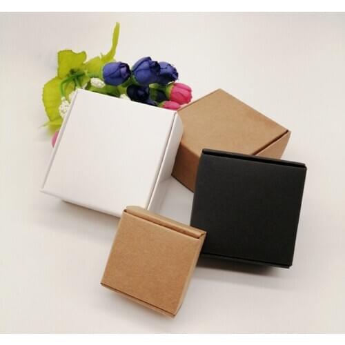 100pcs New DIY Kraft Paper/Black/white Gift Box For Wedding Favors Birthday Party Candy Cookies Christmas party gift ideas Boxes