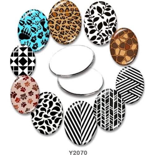 Pattern Oval glass cabochon 13x18mm/18x25mm/30x40mm flat back Making findings TRY2070
