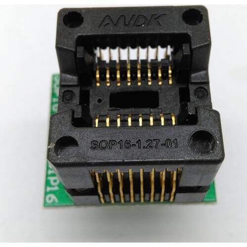 SOP16 SOIC16 SO16 to DIP16 Programming Socket Pin Pitch 1.27mm IC Body Width 3.9mm 150mil OTS-16-1.27-03 Test Socket Adapter