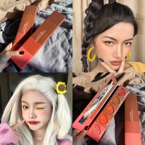 Face Blusher Cream Pigmented Blusher Matte Cheek Blusher Powder Palette Long Lasting Natural Makeup Rouge Face Blush Cheek Blush