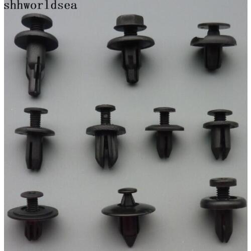 Shhworldsea 500PCS auto push type retainer front fender skirt splash shield fasteners for toyota for honda